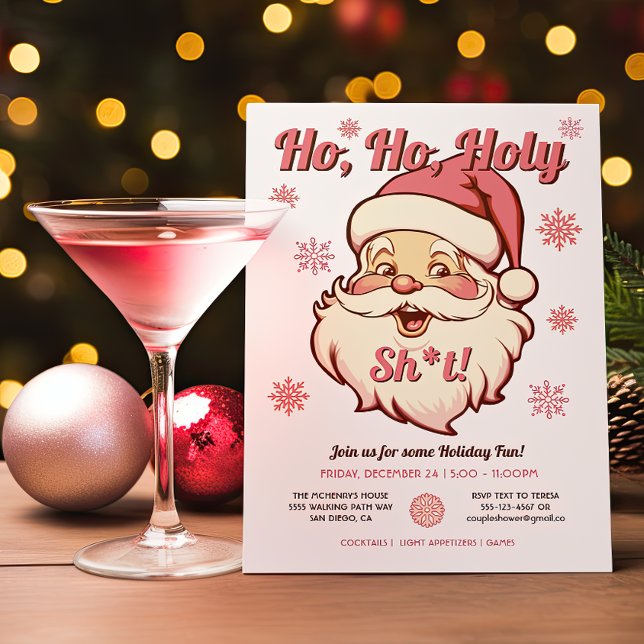 Tarjeta Festiva Funny Ho Ho Retro Santa Navidades Fiesta (Subido por el creador)