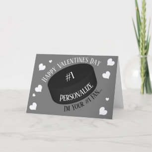 Tarjeta Festiva Funny Hockey sobre hielo #1 Fan Valentines