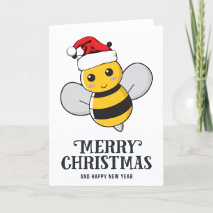 Tarjeta Festiva Funny Honey Bee Navidades Card