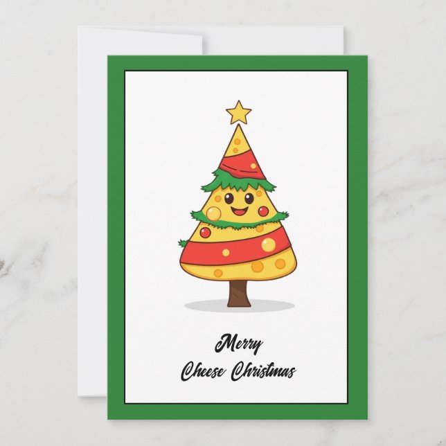 Tarjeta Festiva Funny Humor Personalizado Cheese Merry Christmas (Anverso)