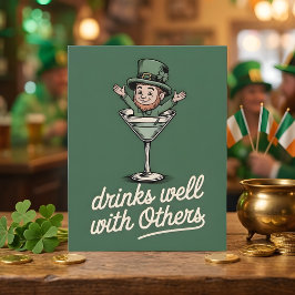 Tarjeta Festiva Funny Irish Drinking Buddy Party Card