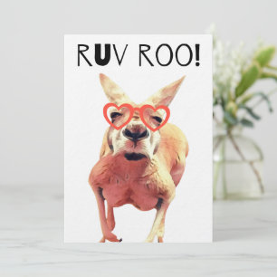 Tarjeta Festiva Funny Kangaroo Día de San Valentín Card