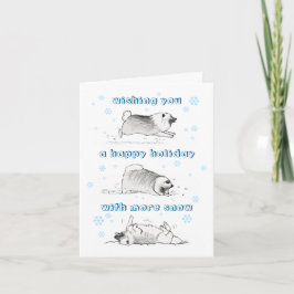 Tarjeta Festiva Funny Keeshond Dog Personalizado | Navidades de bo