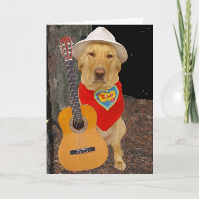 Tarjeta Festiva Funny Lab/Country Music Valentine (Anverso)
