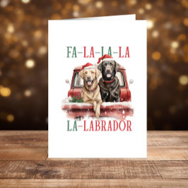 Tarjeta Festiva Funny Labradors Navidades Felices Fiestas