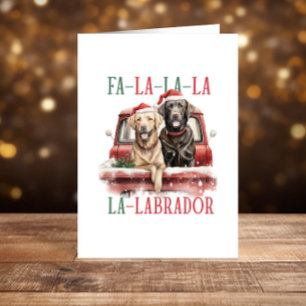 Tarjeta Festiva Funny Labradors Navidades Felices Fiestas