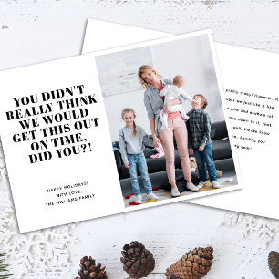 Tarjeta Festiva Funny Late Happy Holidays Photo