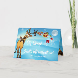 Tarjeta Festiva Funny Late Navidades Excusa