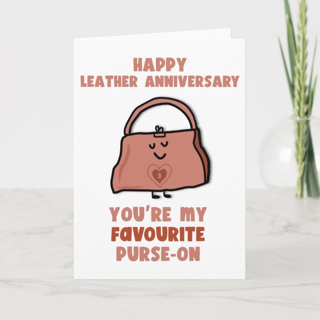Tarjeta Festiva Funny Leather Aniversario Card (Anverso)