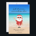 Tarjeta Festiva Funny Let it Snow Florida Santa Beach Navidades<br><div class="desc">Nuestra tarjeta de vacaciones "Let it Snow" de Florida Santa Beach Navidades es una forma bonita y caprichosa de traer algo de sol y risas a sus saludos de vacaciones! Escapar del frío invernal con esta tarjeta cómicamente brillante que le da un giro único a la temporada navideña. Con una...</div>