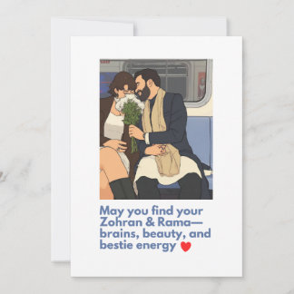 Tarjeta Festiva Funny Love Cute – May You Find Your Zohran & Rama
