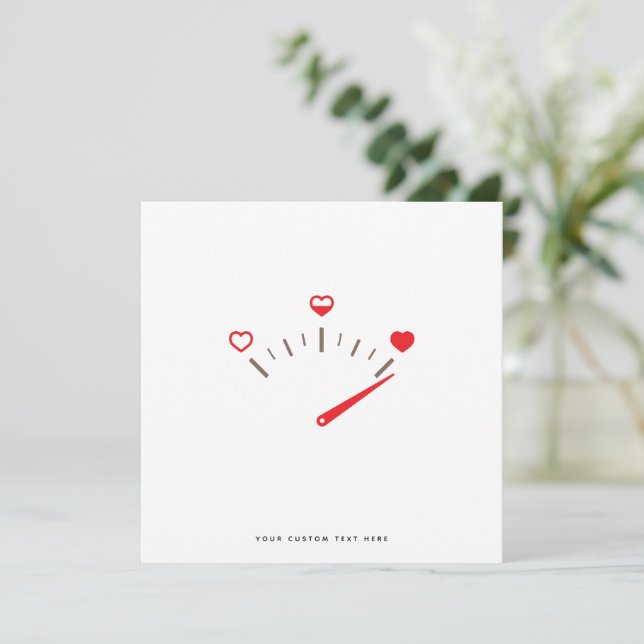 Tarjeta Festiva Funny Love Meter Día de San Valentín Card (Anverso de pie)