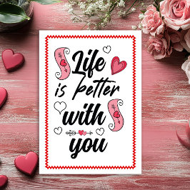 Tarjeta Festiva Funny Love Quote Valentine Card for Him Sketch Sty
