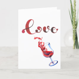 Tarjeta Festiva Funny Love Spilly Wine Glass El día de San Valentí
