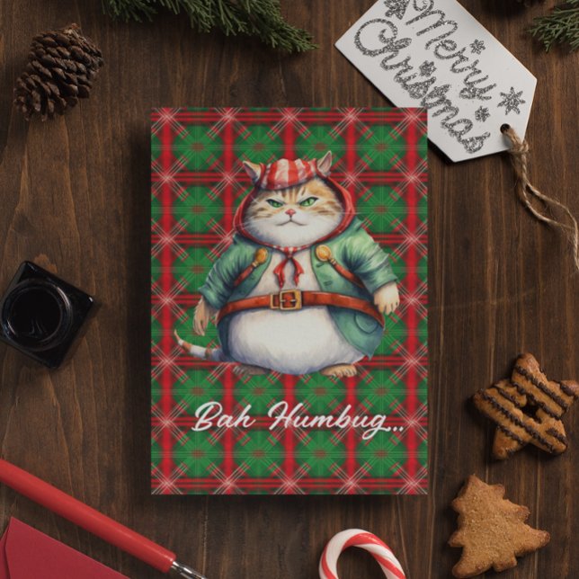 Tarjeta Festiva Funny Mad Cat Personalizable (Subido por el creador)