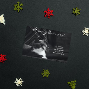 Tarjeta Festiva Funny Meowy Cat Mess Navidades