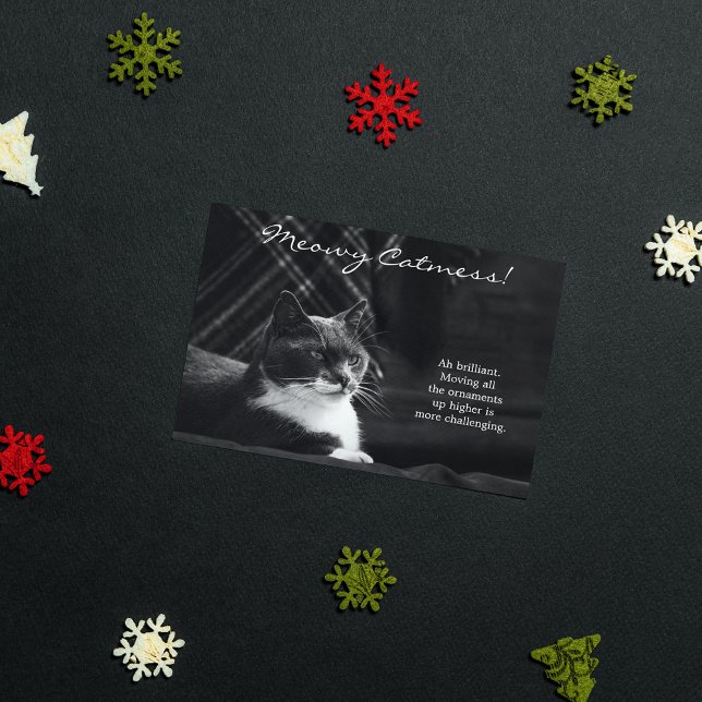 Tarjeta Festiva Funny Meowy Cat Mess Navidades (Subido por el creador)