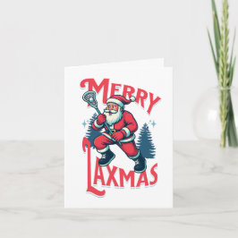 Tarjeta Festiva Funny Merry Laxmas Lacrosse Christmas Card