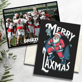Tarjeta Festiva Funny Merry Laxmas Lacrosse Christmas Team Holiday