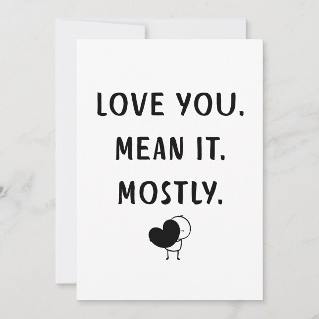 Tarjeta Festiva Funny Minimalist Love Quote Design (Anverso)