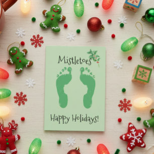 Tarjeta Festiva Funny Mistletoes Navidades Holiday