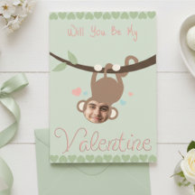 Funny Monkey Photo Valentine Card 