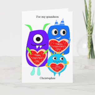 Tarjeta Festiva Funny Monsters El día de San Valentín Son