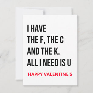 Tarjeta Festiva Funny Naughty Dirty Día de San Valentín card 