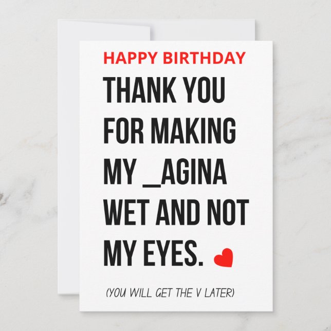 Tarjeta Festiva Funny Naughty Dirty Happy Birday Card para él (Anverso)