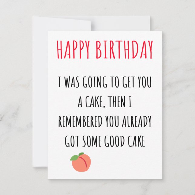 Tarjeta Festiva Funny Naughty Dirty Happy Birthday Card (Anverso)