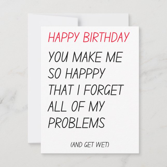 Tarjeta Festiva Funny Naughty Dirty Happy Birthday Card  (Anverso)