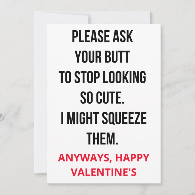 Tarjeta Festiva Funny Naughty Dirty Valentines Card (Anverso)