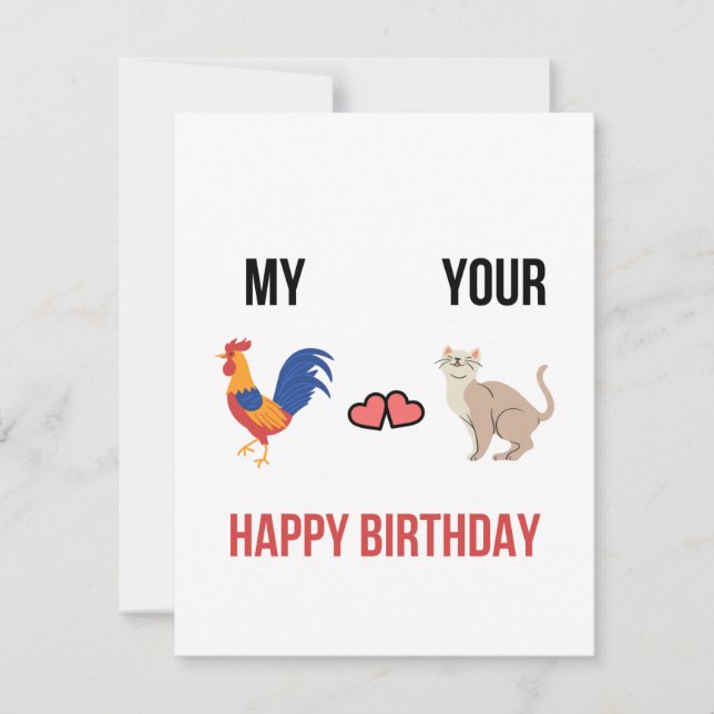 Tarjeta Festiva Funny Naughty Happy Birthday Card (Anverso)