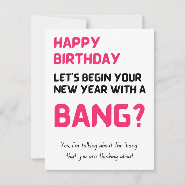 Tarjeta Festiva Funny Naughty Happy Birthday Card para él y para e (Anverso)