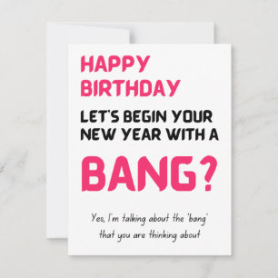 Tarjeta Festiva Funny Naughty Happy Birthday Card para él y para e