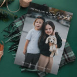 Tarjeta Festiva Funny Naughty, Navidades De Fotos De La Lista Niza<br><div class="desc">Una graciosa tarjeta de Navidades fotográficos con una simple tipografía la lista agradable está tan superada. un saludo tonto y travieso en el frente. La parte trasera es un retrovisor de trenzado de patrón. Haga clic en el botón de edición para personalizar de este diseño.</div>