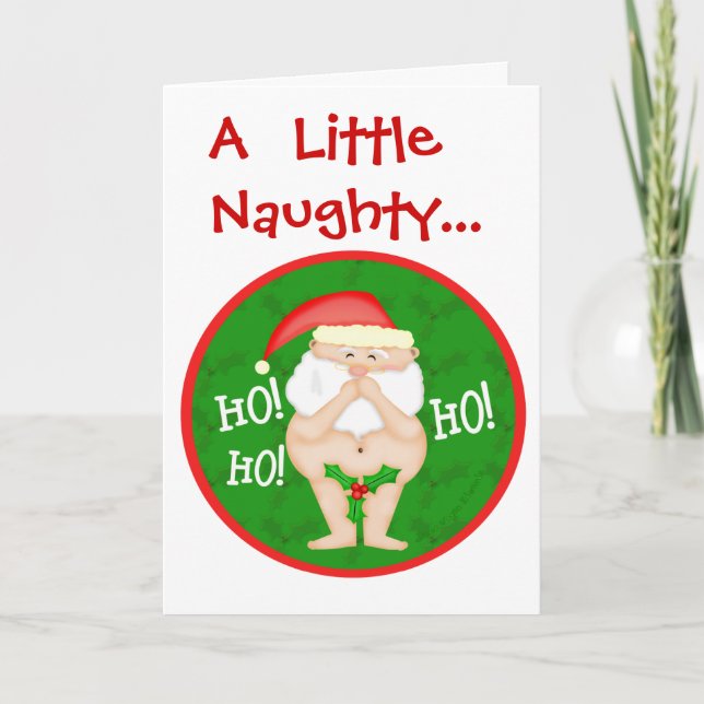 Tarjeta Festiva Funny Naughty Santa Navidades Card (Anverso)