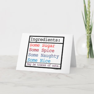 Tarjeta Festiva Funny Naughty y Nice Greeting Card