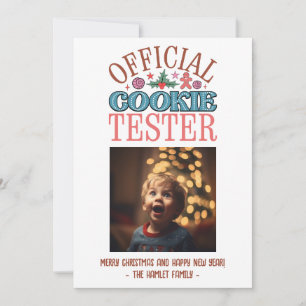 Tarjeta Festiva Funny Navidades Cookie Tester