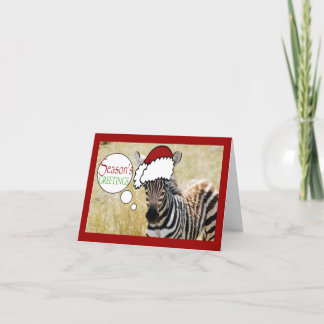 Tarjeta Festiva Funny Navidades de cebra saludando negocios