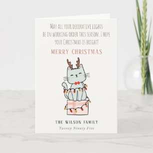 Tarjeta Festiva Funny Navidades de trabajo enmarañados iluminan re
