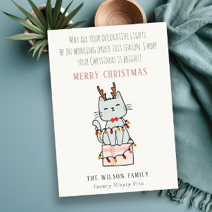 Tarjeta Festiva Funny Navidades de trabajo enmarañados iluminan re