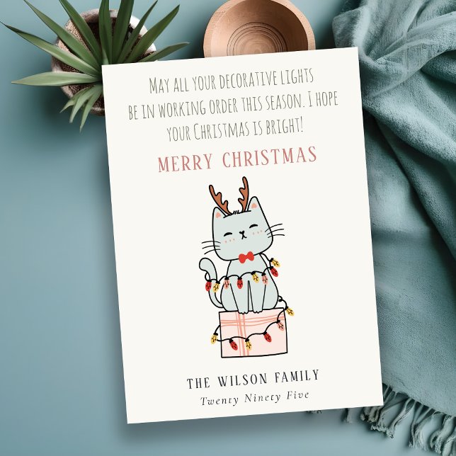 Tarjeta Festiva Funny Navidades de trabajo enmarañados iluminan re (Subido por el creador)