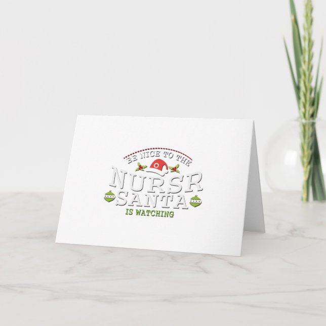 Tarjeta Festiva Funny Navidades Enfermeras Regalos de enfermería (Anverso)