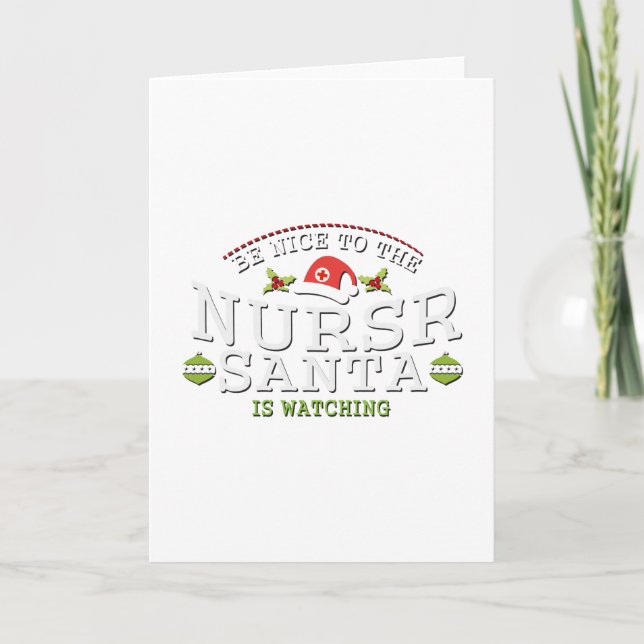 Tarjeta Festiva Funny Navidades Enfermeras Regalos de enfermería (Anverso)
