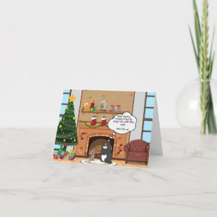 Tarjeta Festiva Funny Navidades Humor Bah Hum Cat Holiday Card