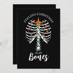 Tarjeta Festiva Funny Navidades Skeleton Holiday Card