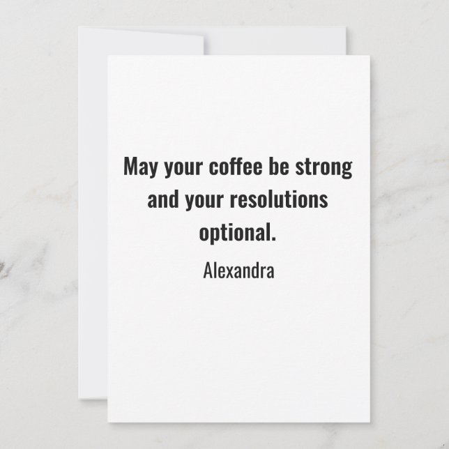 Tarjeta Festiva Funny New Year Same Me Minimal Black Greeting Card (Reverso)