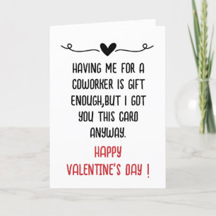 Tarjeta Festiva Funny Office Coworker Día de San Valentín