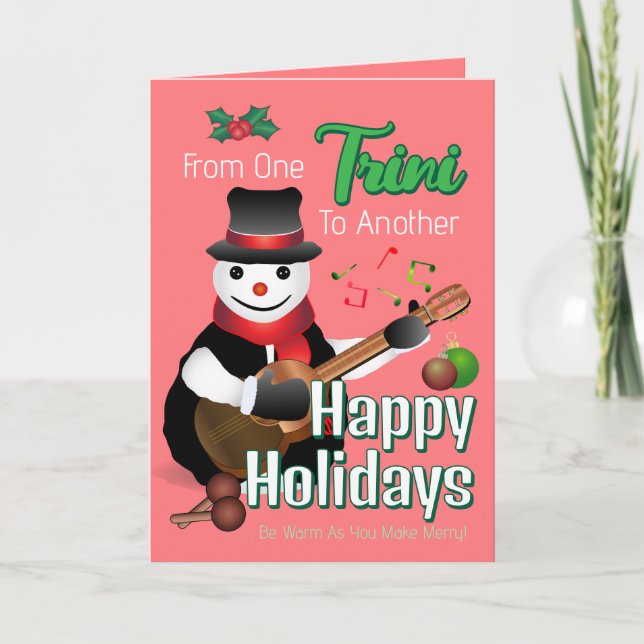 Tarjeta Festiva Funny Parrandero Snowman Navidades (Anverso)